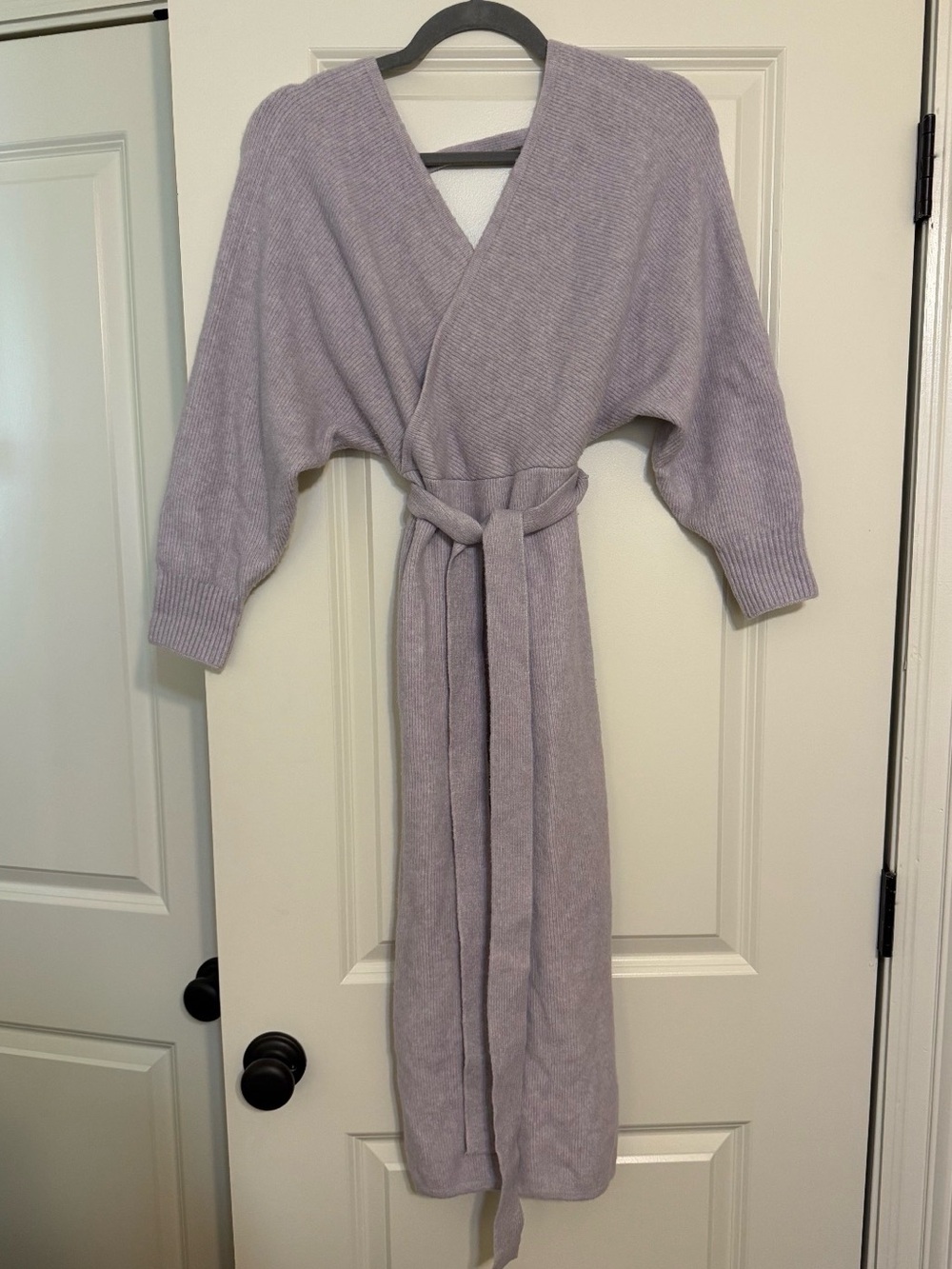 525 America Lilac Wrap Cardigan with Tie